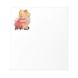 Bloco De Notas Menina retrô boneca vintage criança