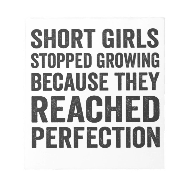 Bloco De Notas Meninas Curtas Pararam De Crescer Porque Chegaram (Frente)