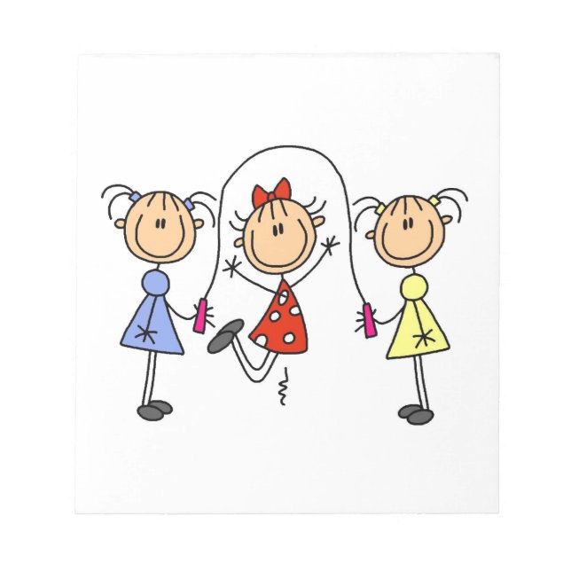 Bloco De Notas Meninas de palito pulando corda (Frente)