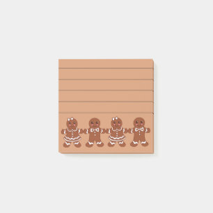 Bloco De Notas Meninas Meninos de Pão de Mel com Linhas Notas Adh