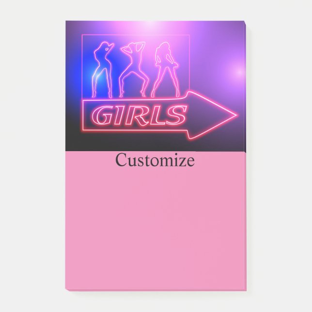 Bloco De Notas Meninas Neon Rosa Assinam Thunder_Cove (Frente)