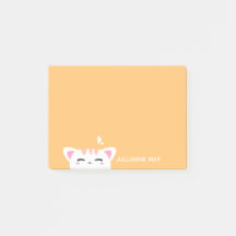 Meninas Nome Pastel Yellow Cute Gatinho