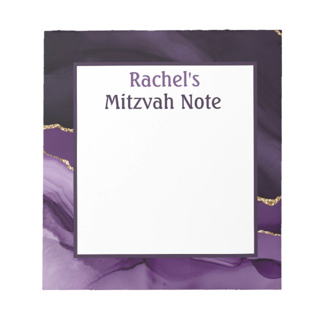 Bloco de Notas Meninas Nota Mitzvah Moderna Ágata  (Frente)