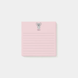 Bloco De Notas Meninas rosa e bonitas Nome do Urso Koala