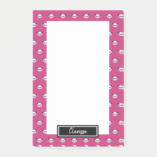 Bloco De Notas Meninas Rosa Personalizadas Ursinho-Panda