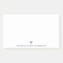 Menorah Moderna Bênção Dourada Azul Branco