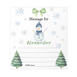 Bloco De Notas Mensagem da cápsula de aniversário do Winter Snowm