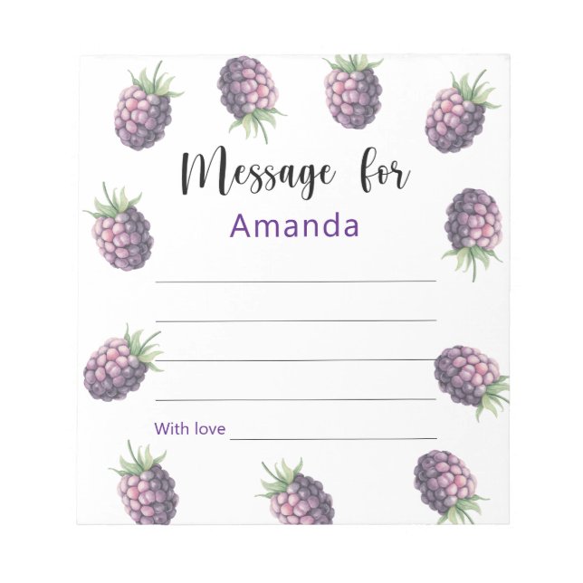 Bloco De Notas Mensagem da cápsula do aniversário de Blackberry (Frente)