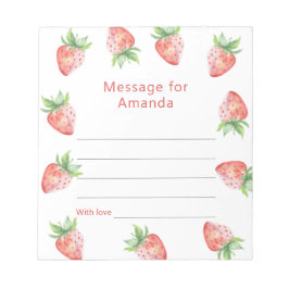 Bloco De Notas Mensagem da cápsula do aniversário de morangos