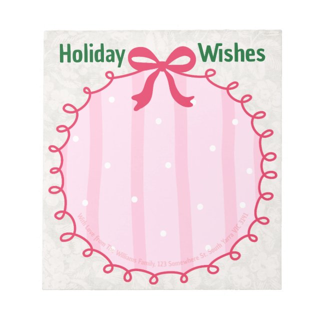 Bloco De Notas Mensagem de Natal Personalizada Doodle de Natal (Frente)