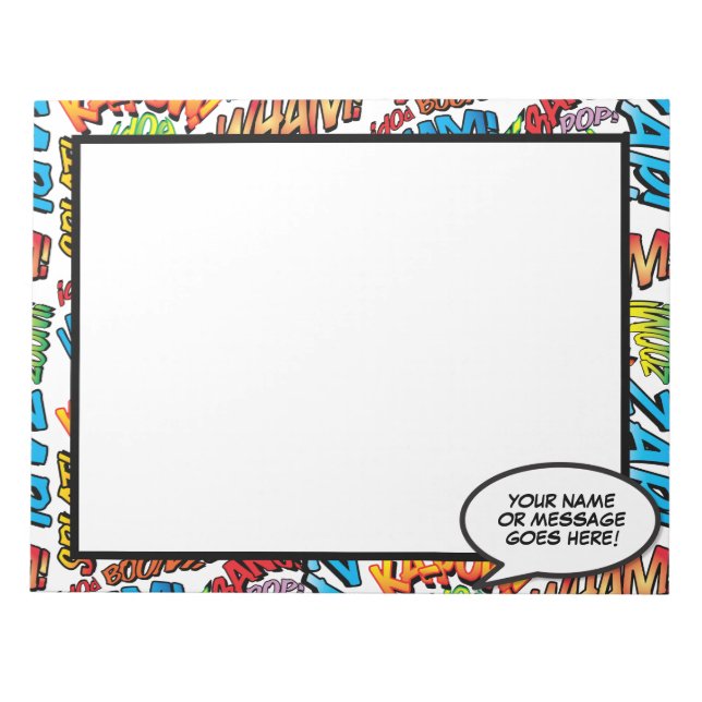 Bloco De Notas Mensagem de Nome da Bolha de Discurso de Diversão  (Frente)