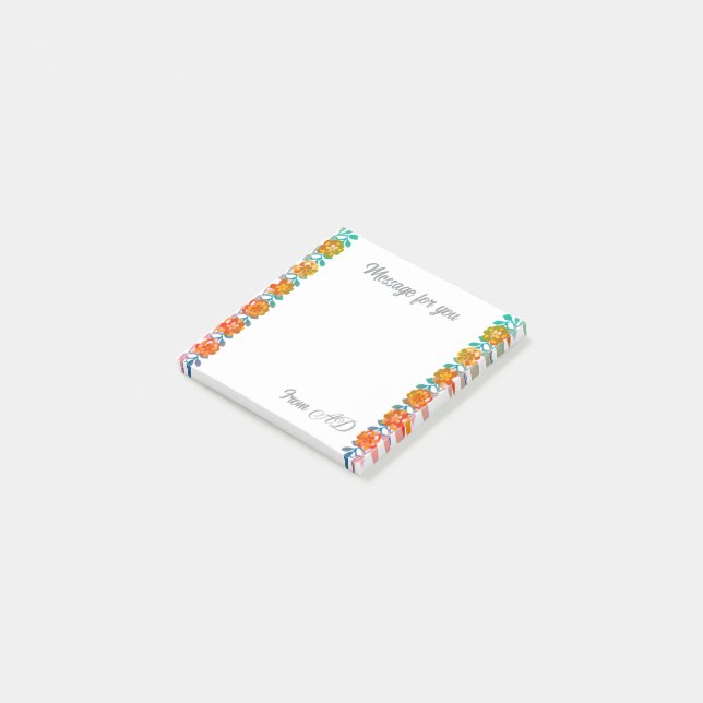 Bloco De Notas Mensagem para suas Notas (Inclinado)