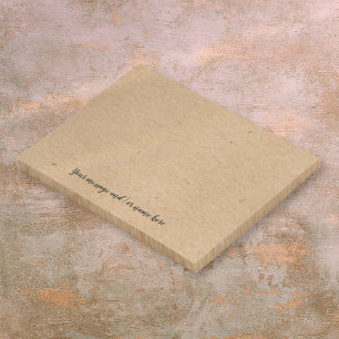 Bloco De Notas Mensagem Personalizada Estilo Papel Kraft Rústico