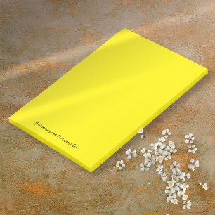 Bloco De Notas Mensagem Personalizada Vibrante Amarelo Brilhante