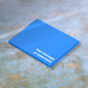 Bloco De Notas Mensagem Personalizada Vibrante Azul Brilhante e O