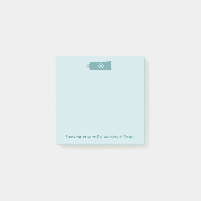 Bloco De Notas Mensagens dentárias azuis do tubo (Frente)