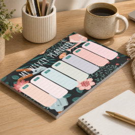 Bloco de Notas Mensal de Planejamento Floral de Ja