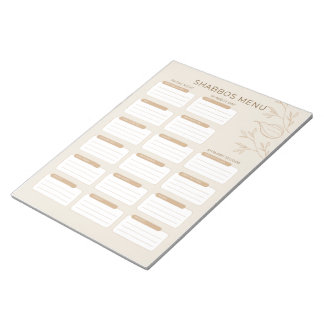 Bloco De Notas Menu Busy Jewish Mães Shabbos Planner 2024