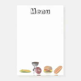 Bloco De Notas Menu churrasco