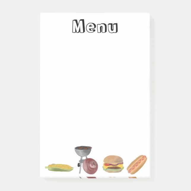 Bloco De Notas Menu churrasco (Frente)