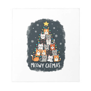 Bloco De Notas Meowy Catmas Gato Árvore de Natal Xmas Meninas Men