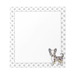 Bloco De Notas Merle Suave Casaco Chihuahua Cachorro e patas