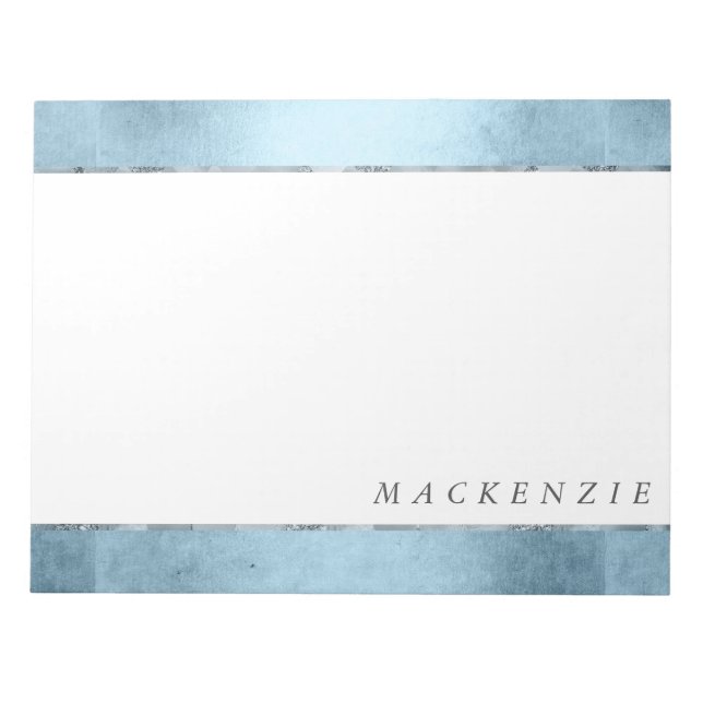 Bloco De Notas Mermaid Glitz Desk | Princesa Blue Luster e Nome (Frente)