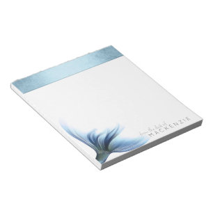 Bloco De Notas Mermaid Glitz Desk Princesa Blue Tail e Name