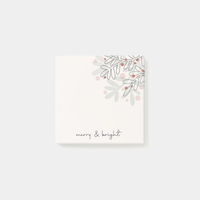 Bloco De Notas Merry & bright Xmas mistletoe (Frente)