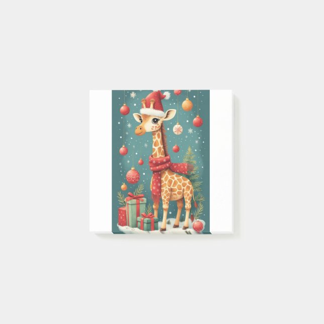 Bloco De Notas Merry Christmas Giraffe (Frente)