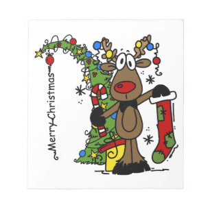 Bloco De Notas Merry Christmas Reindeer
