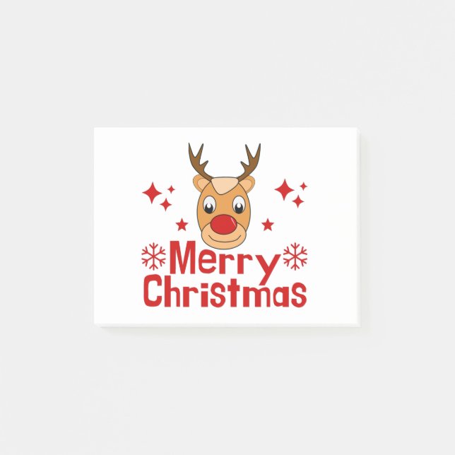 Bloco De Notas Merry Christmas Reindeer (Frente)