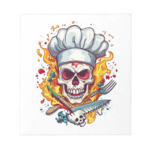 Bloco De Notas Mestre de Cozinha Chef Caveira