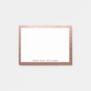 Bloco De Notas Metal de cobre Dourado cor-de-rosa da escova do