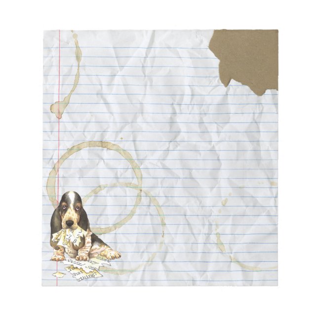 Bloco De Notas Meu Basset Comeu Meu Plano De Lição (Frente)
