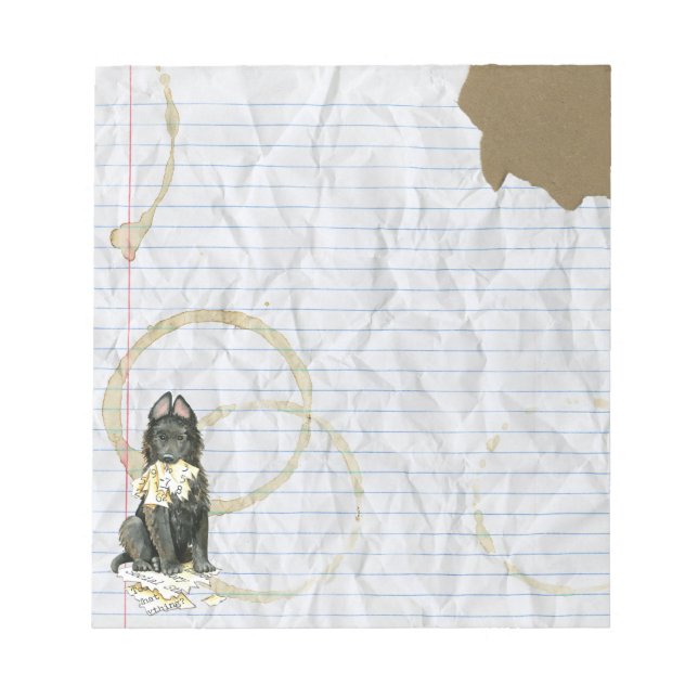 Bloco De Notas Meu Cão-De-Obra Belga Comeu Meu Plano De Lição (Frente)