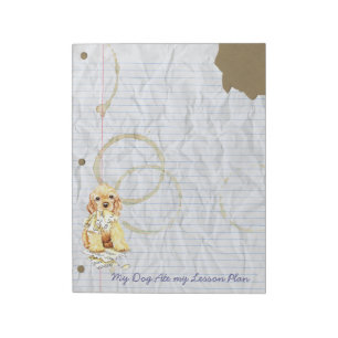 Bloco De Notas Meu Cocker Spaniel Comeu Meu Plano De Lição