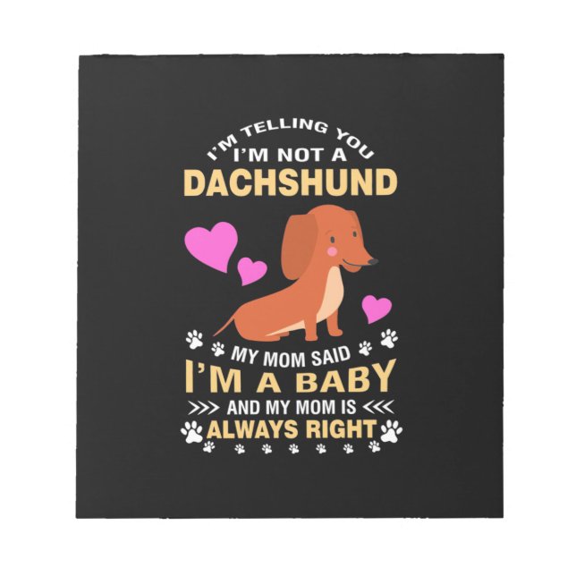Bloco De Notas Meu Dachshund é meu bebê (Frente)