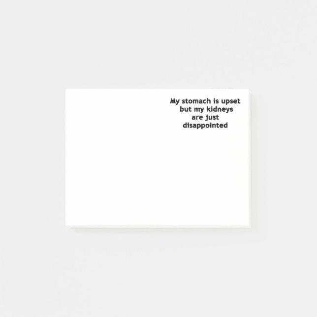 Bloco De Notas Meu Estômago Está Chateado (Frente)