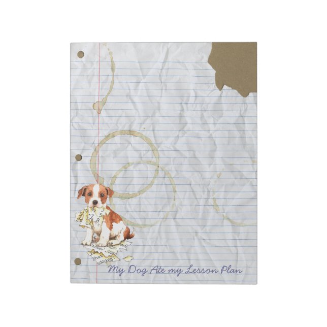 Bloco De Notas Meu Parson Russell Terrier Comeu Meu Plano De Liçã (Invertido)