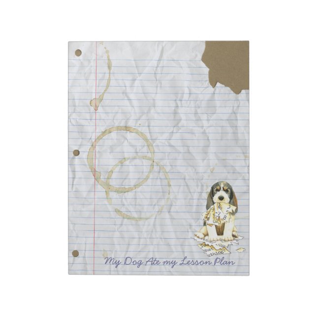 Bloco De Notas Meu PBGV Comeu Meu Plano de Lição (Invertido)