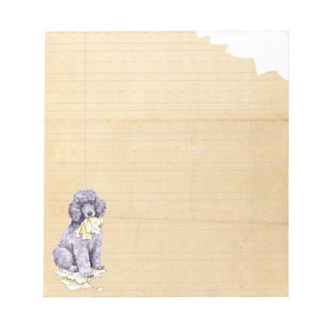 Bloco De Notas Meu Poodle Padrão Comeu Meu Trabalho De Casa (Frente)
