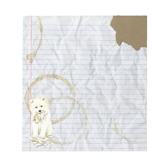 Bloco De Notas Meu Samoyed Comeu Meu Plano de Lição (Frente)