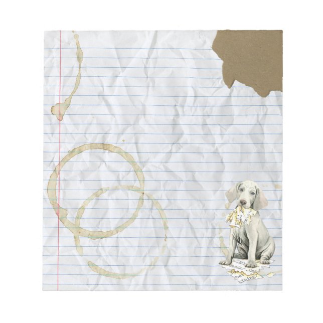 Bloco De Notas Meu Weimaraner Comeu Meu Plano De Lição (Frente)