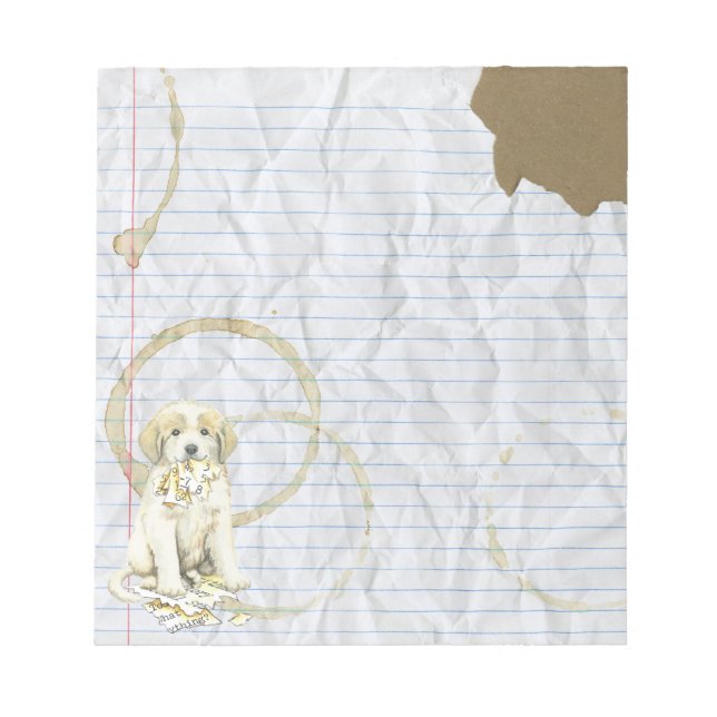 Bloco De Notas Meus Pirenéus Excelentes Comeram Meu Plano De Liçã (Frente)