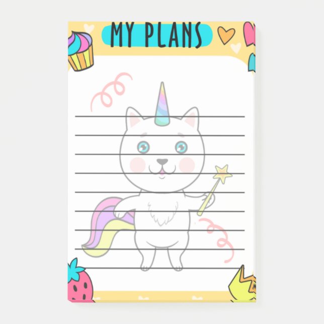 Bloco De Notas Meus Planos Postam Notas: Planeje Seu Dia (Frente)