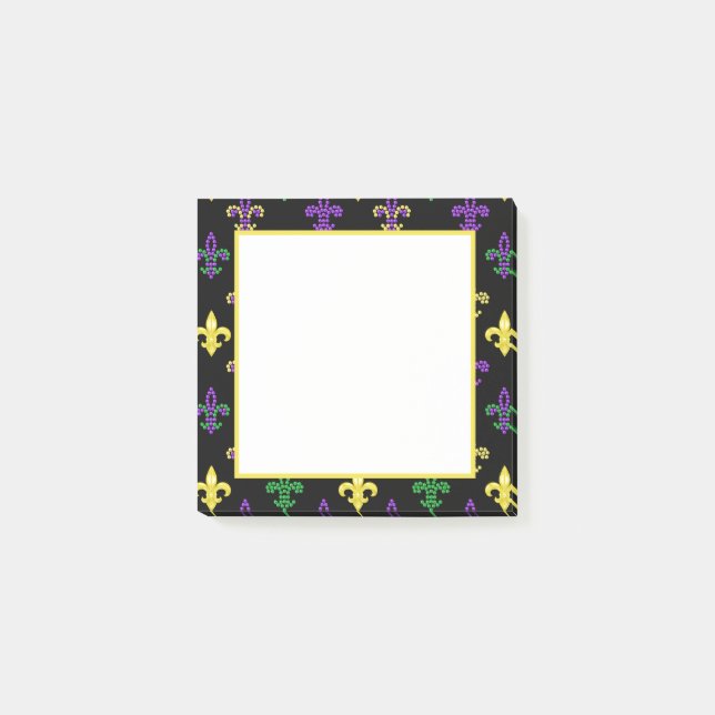 Bloco De Notas Miçangas Fleur de Lis - Notas Negras (Frente)