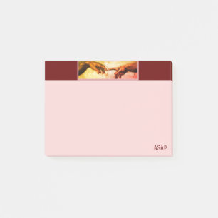 Bloco De Notas Michelangelo Mãos Arte em Bourgundy & Rose Gold