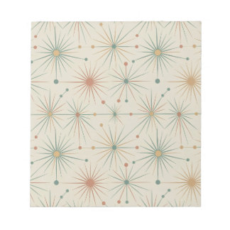 Bloco De Notas Mid Century  Atomic Starburst Modern Retro