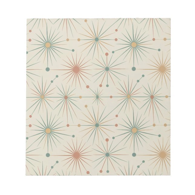Bloco De Notas Mid Century  Atomic Starburst Modern Retro (Frente)